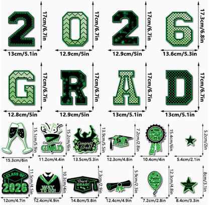 20 Pcs Graduation Magnets 2026 Cruise Door Car Magnets  Congrats Grad Cap Magnetic Decorations for Refrigerator Garage Cruise Door Party Stickers