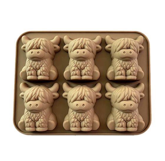 🐮 Mini Highland Cow Ice Cube & Dessert Mold 🧊🍪 Cute 3D Ice for Drinks, Parties & Gifts💕