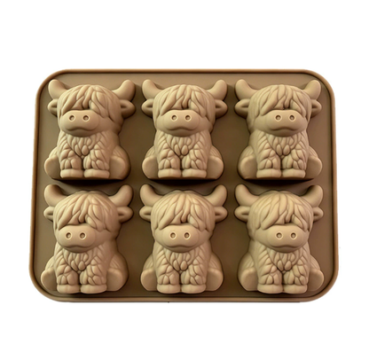 🐮 Mini Highland Cow Ice Cube & Dessert Mold 🧊🍪 Cute 3D Ice for Drinks, Parties & Gifts💕