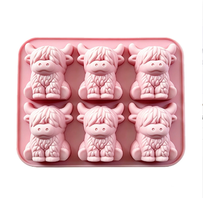 🐮 Mini Highland Cow Ice Cube & Dessert Mold 🧊🍪 Cute 3D Ice for Drinks, Parties & Gifts💕
