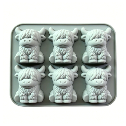 🐮 Mini Highland Cow Ice Cube & Dessert Mold 🧊🍪 Cute 3D Ice for Drinks, Parties & Gifts💕