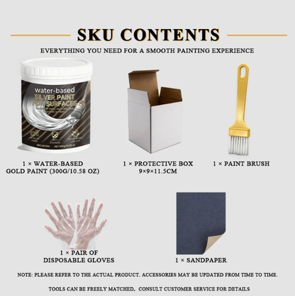 Water-Based Silver Paint for Metal & Wood