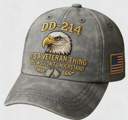 DD-214 Veteran 3D Embroidered Cap - “IT'S A VETERAN THING YOU WOULDN'T UNDERSTAND”