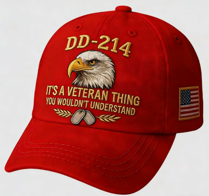 DD-214 Veteran 3D Embroidered Cap - “IT'S A VETERAN THING YOU WOULDN'T UNDERSTAND”
