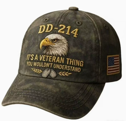DD-214 Veteran 3D Embroidered Cap - “IT'S A VETERAN THING YOU WOULDN'T UNDERSTAND”