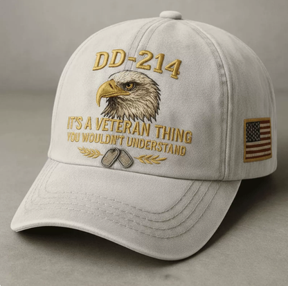 DD-214 Veteran 3D Embroidered Cap - “IT'S A VETERAN THING YOU WOULDN'T UNDERSTAND”