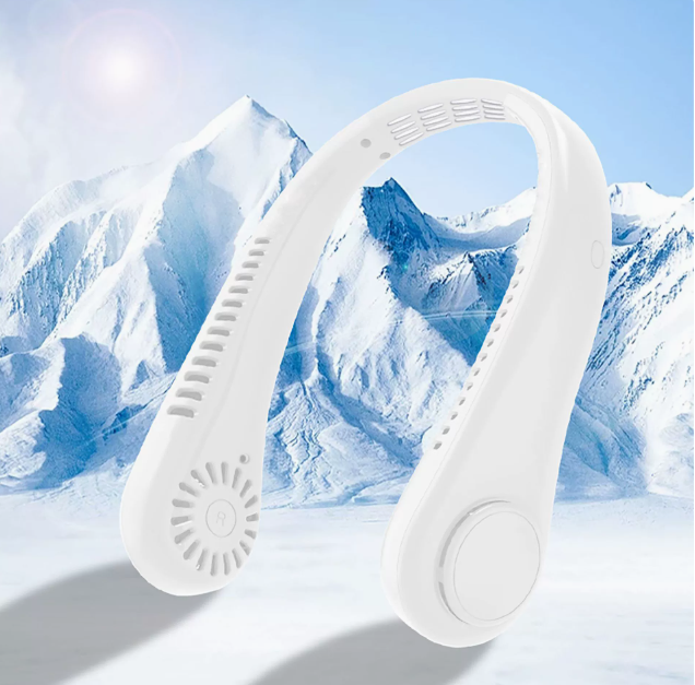 Portable Bladeless Neck Fan with Digital Display – Rechargeable Hands-Free Cooling Fan, 5-Speed Wearable Personal Fan for Travel, Office & Outdoor Use
