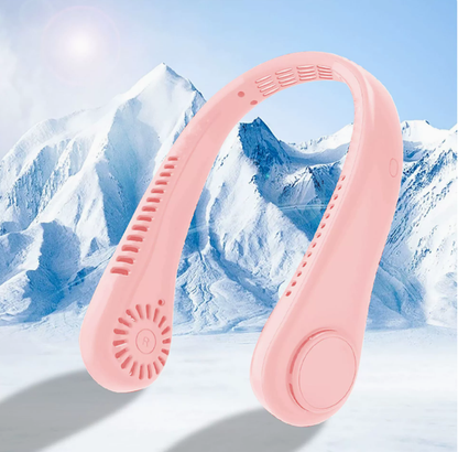 Portable Bladeless Neck Fan with Digital Display – Rechargeable Hands-Free Cooling Fan, 5-Speed Wearable Personal Fan for Travel, Office & Outdoor Use