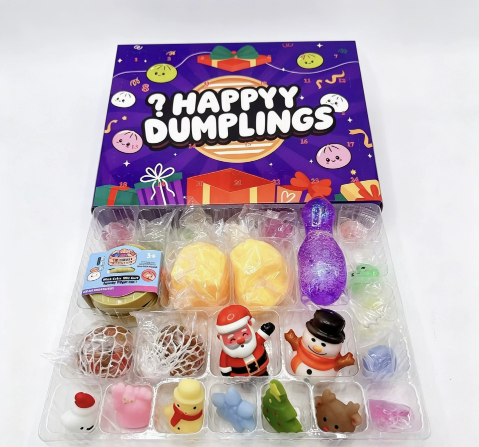 Christmas Squishy Advent Calendar Bundle | Halloween & Holiday Fidget Toy Countdown Calendars, 24 Surprise Squishies Each
