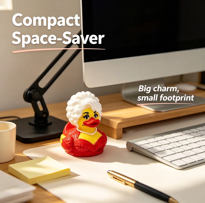 Dolly Duck – 3D Printed Collectible, Cute Desk & Car Decor