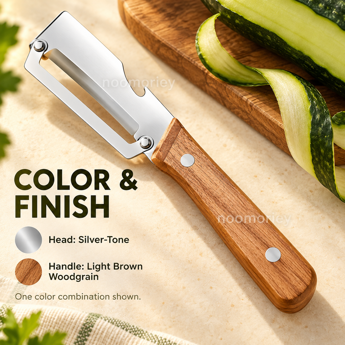 Stainless Steel Folding Vegetable Peeler with Wood-Grain Handle, Kitchen Fruit & Potato Peeler