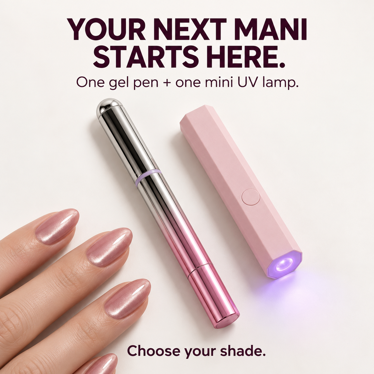 💅 Magnetic Cat-Eye Gel Nail Pen + Mini UV Lamp