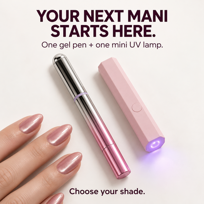 💅 Magnetic Cat-Eye Gel Nail Pen + Mini UV Lamp