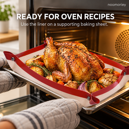 Foldable Nonstick Silicone Baking Tray Liner with Snap-Up Corners