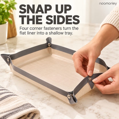 Foldable Nonstick Silicone Baking Tray Liner with Snap-Up Corners