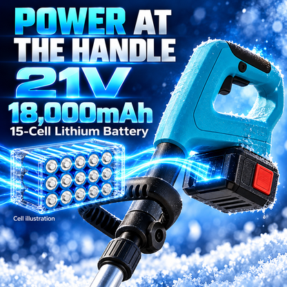 52.8" Foldable Brushless Cordless Snow Shovel – 21V 18,000mAh Battery Included,Perfect for Walkways & Patios