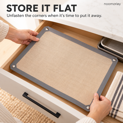 Foldable Nonstick Silicone Baking Tray Liner with Snap-Up Corners