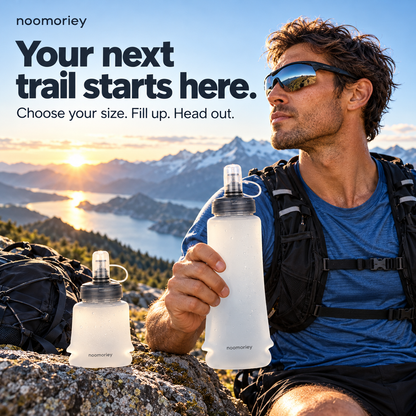 Collapsible Soft Water Bottle, Portable Squeeze Flask for Hiking, Running, Camping & Outdoor Sports