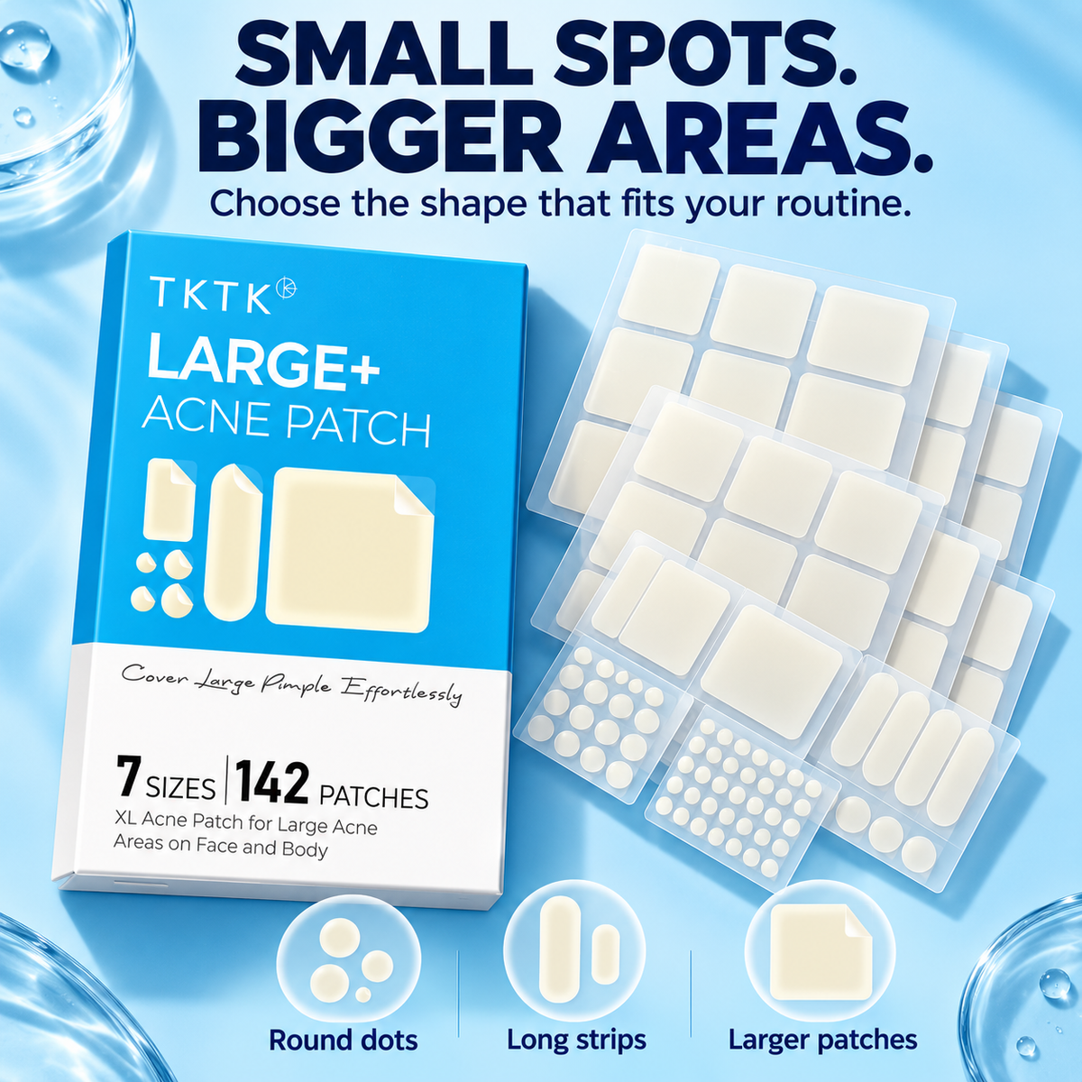 ✨ Hydrocolloid Pimple Patch Kit – 312/609 Patches, 7 Sizes for Small & Large Areas