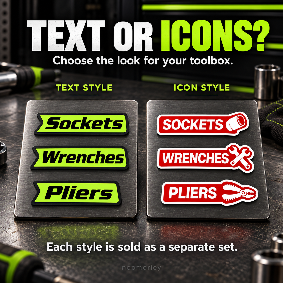 🔧 Magnetic Toolbox Drawer Labels