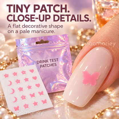 Cute Drink Test Patches, Nail Stickers for Party Safety Awareness