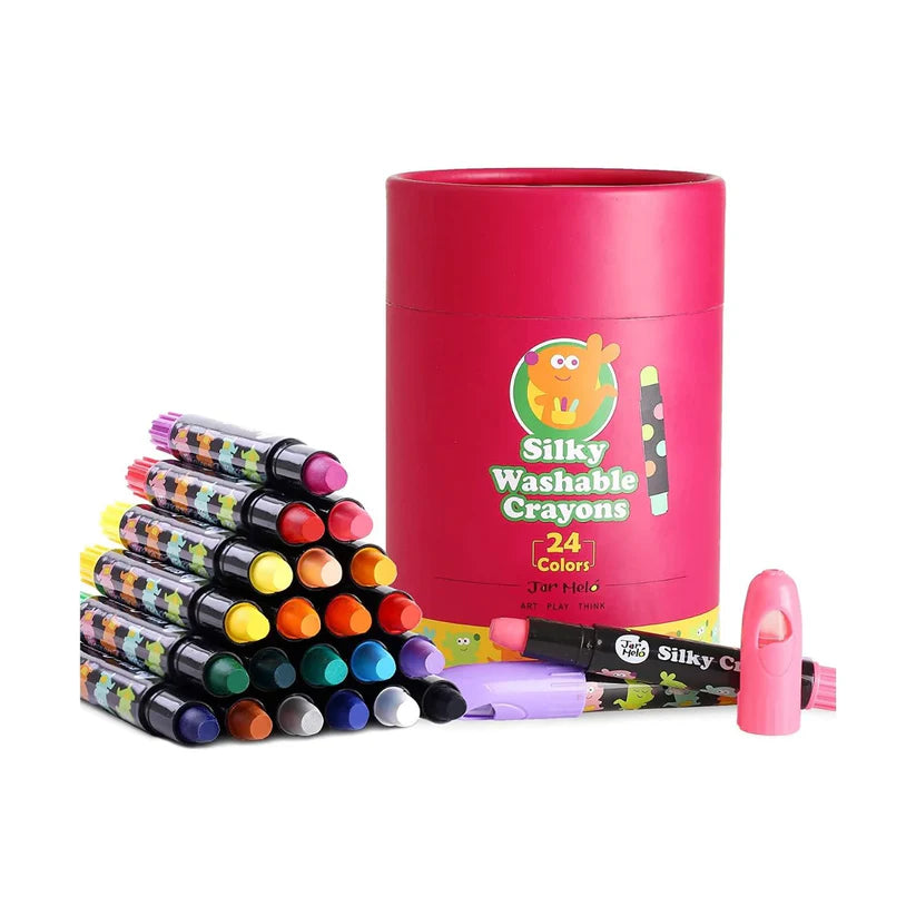 BabyRoo Silky Washable Crayons 🎨🖍️✨ – Safe, Smooth & Easy to Clean!