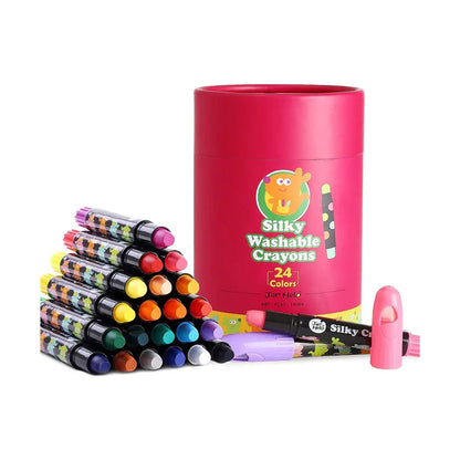 BabyRoo Silky Washable Crayons 🎨🖍️✨ – Safe, Smooth & Easy to Clean!