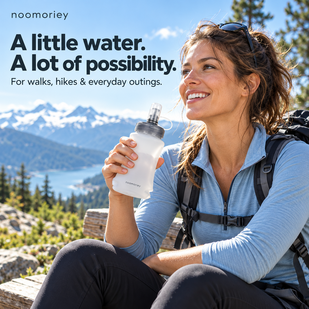 Collapsible Soft Water Bottle, Portable Squeeze Flask for Hiking, Running, Camping & Outdoor Sports