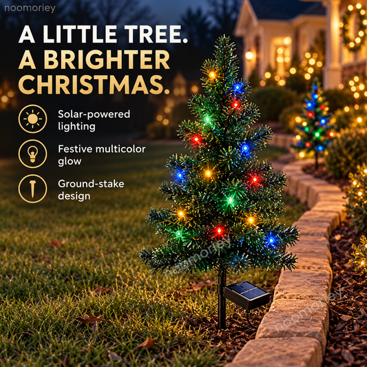 🎄 Solar Christmas Tree Stake Lights – Multicolor Holiday Decor for Gardens & Pathways ✨