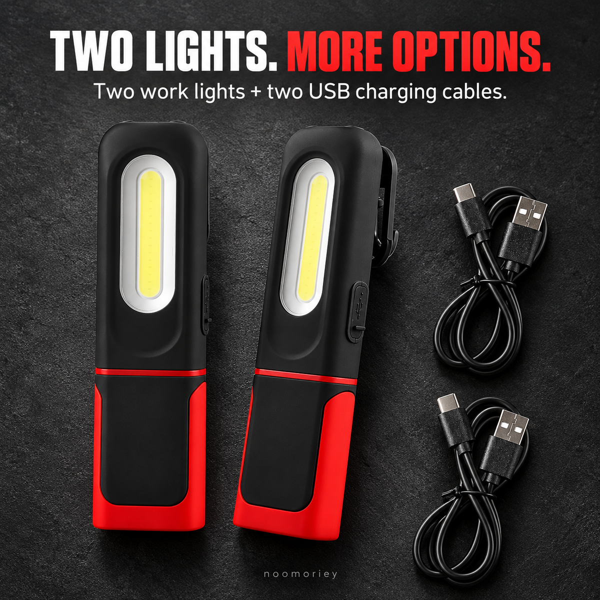 🔦 Rechargeable COB Work Light – USB-C Portable Inspection Lamp with Hanging Hook 🛠️