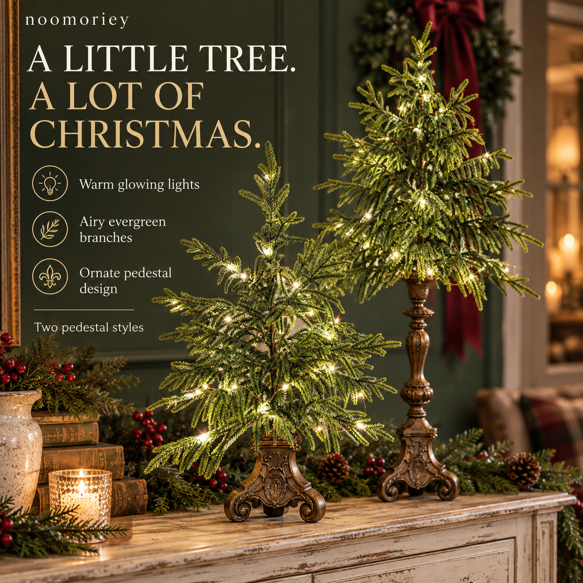 Vintage Lighted Norfolk Pine Trees