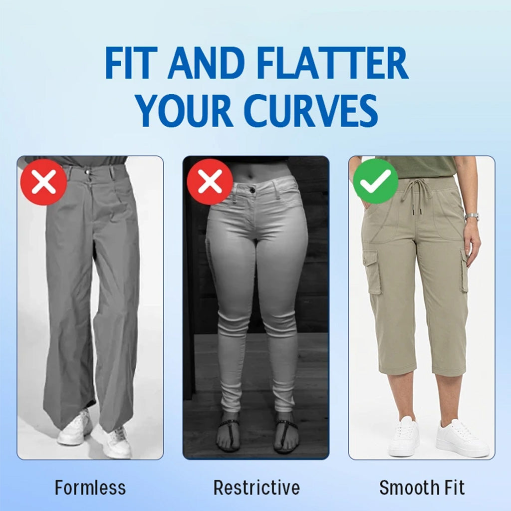 Women Cargo Capri Lightweight Hiking Cropped Pants