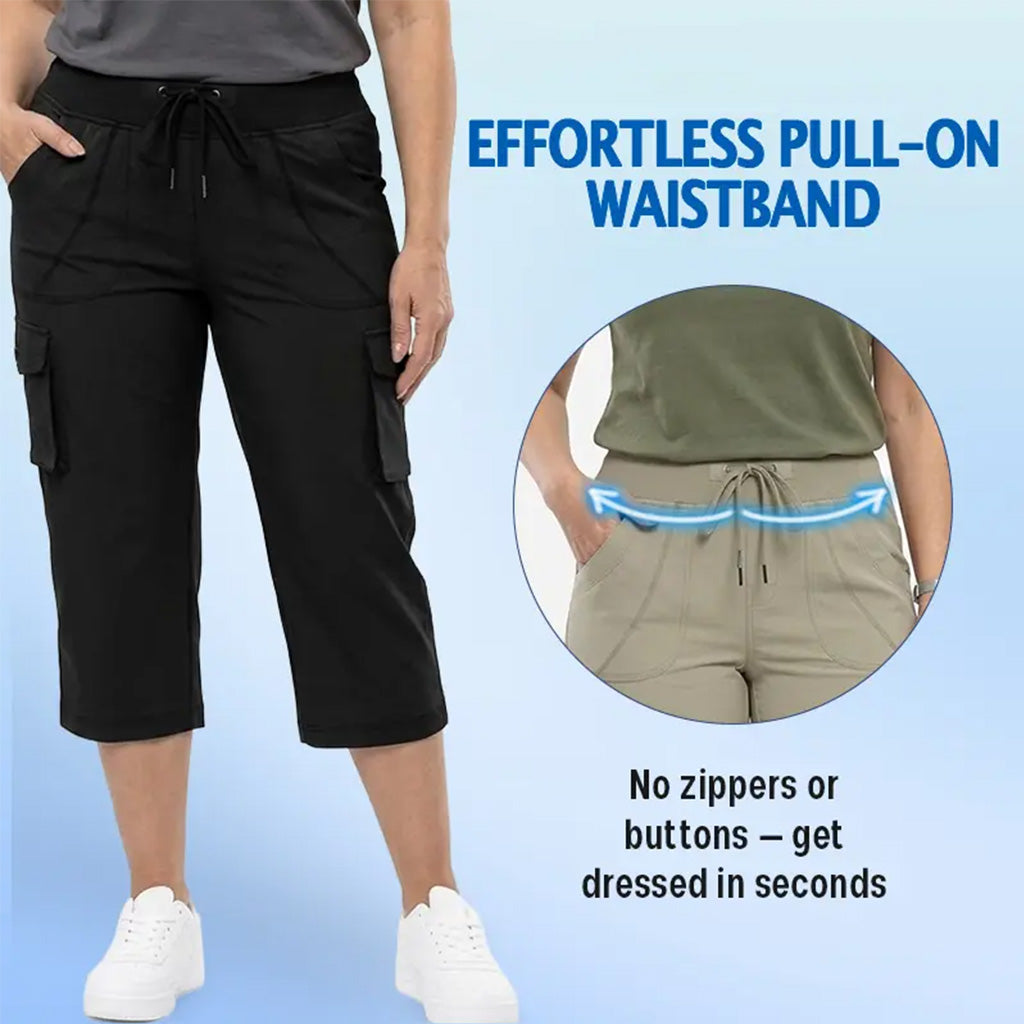 Women Cargo Capri Lightweight Hiking Cropped Pants