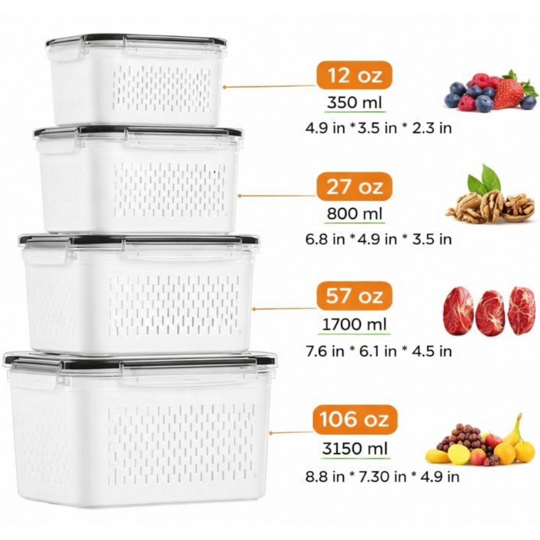 Selyn™ Fruit & Vegetable Storage Box Set (4-Count🍒🥝Free Shipping)