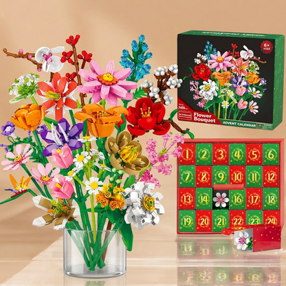 Christmas Building Block Flower Bouquet Calendar
