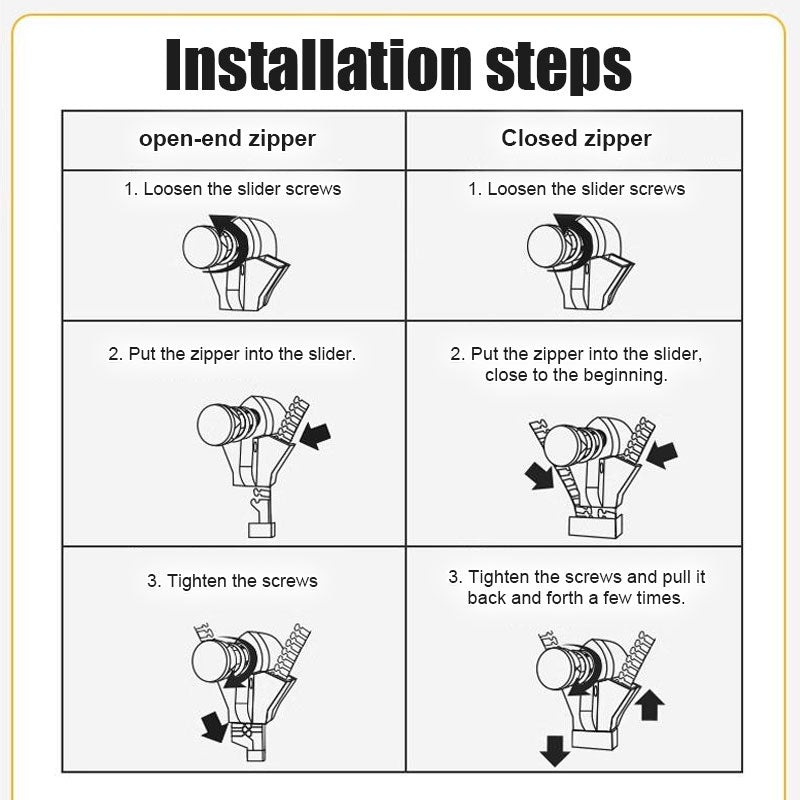 Easy Installation Zipper Repair Kit