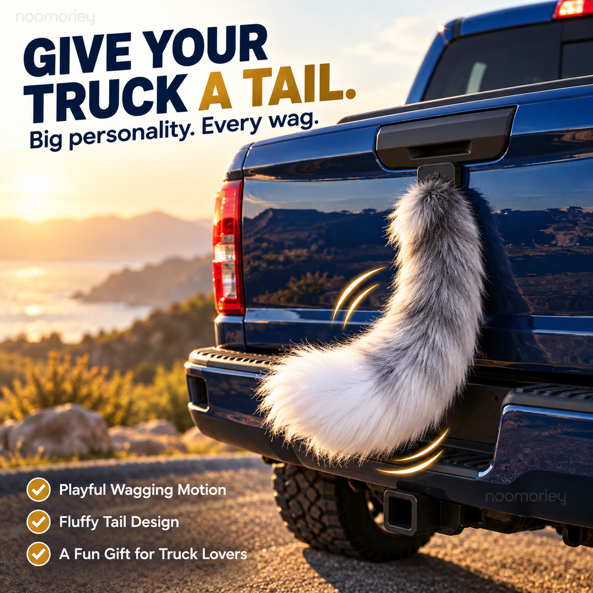 🔥Wagging Truck Tail🛻 – Fluffy Vehicle Decoration & Fun Gift for Truck Lovers 🎁