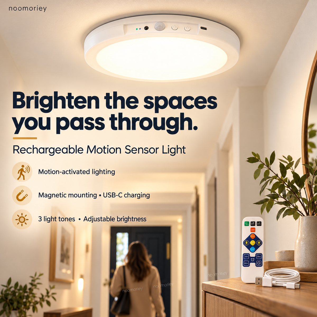 Rechargeable Motion Sensor Ceiling Lamp