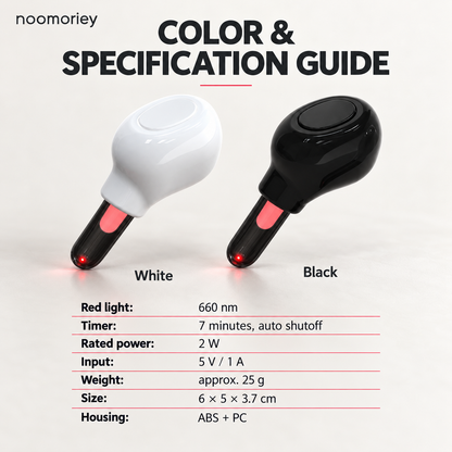 660nm Red Light Ear Device – Compact, Lightweight Design with 7-Minute Auto Shutoff