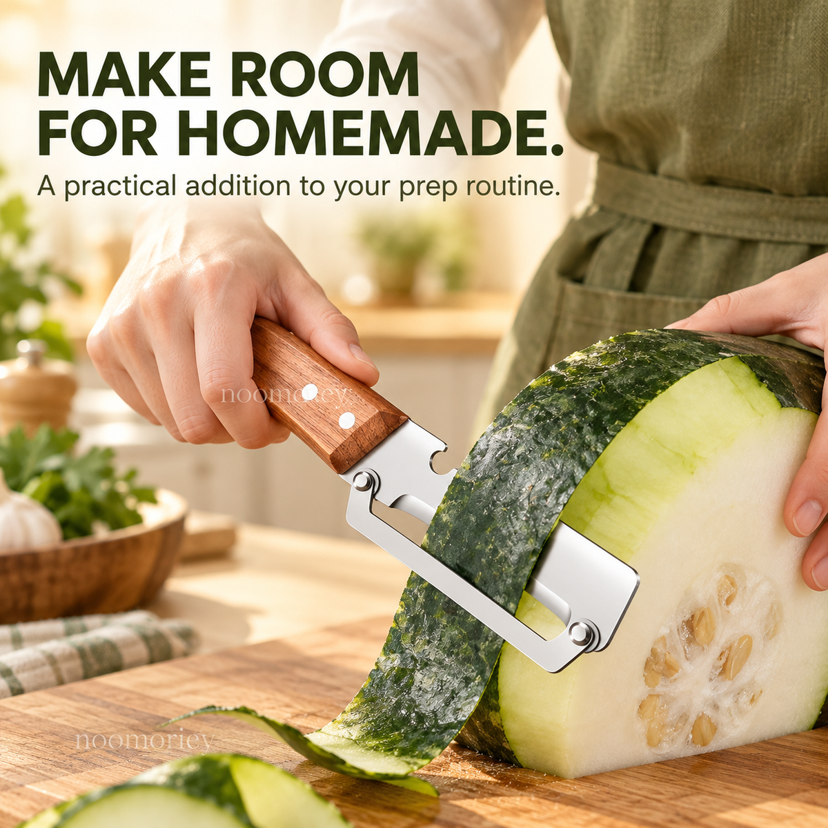 Stainless Steel Folding Vegetable Peeler with Wood-Grain Handle, Kitchen Fruit & Potato Peeler