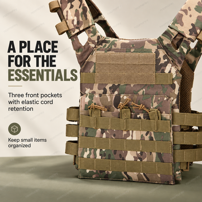 🎒 Lightweight Adjustable Utility Vest – Outdoor Multi-Pocket Chest Bag