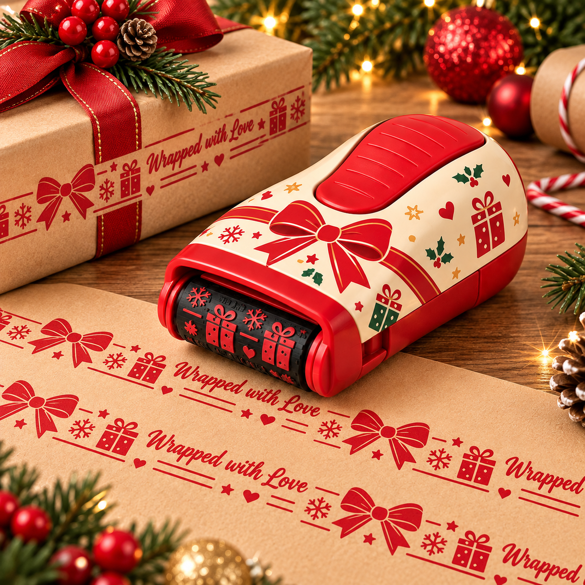 🎁 Roll Into Christmas™ | Handheld Holiday Roller Stamp