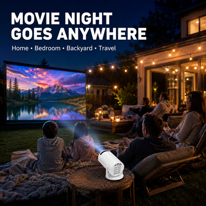 HY200 Smart Mini Projector – Native 1080P HD, 4K Supported, Portable Home Theater with WiFi & Bluetooth
