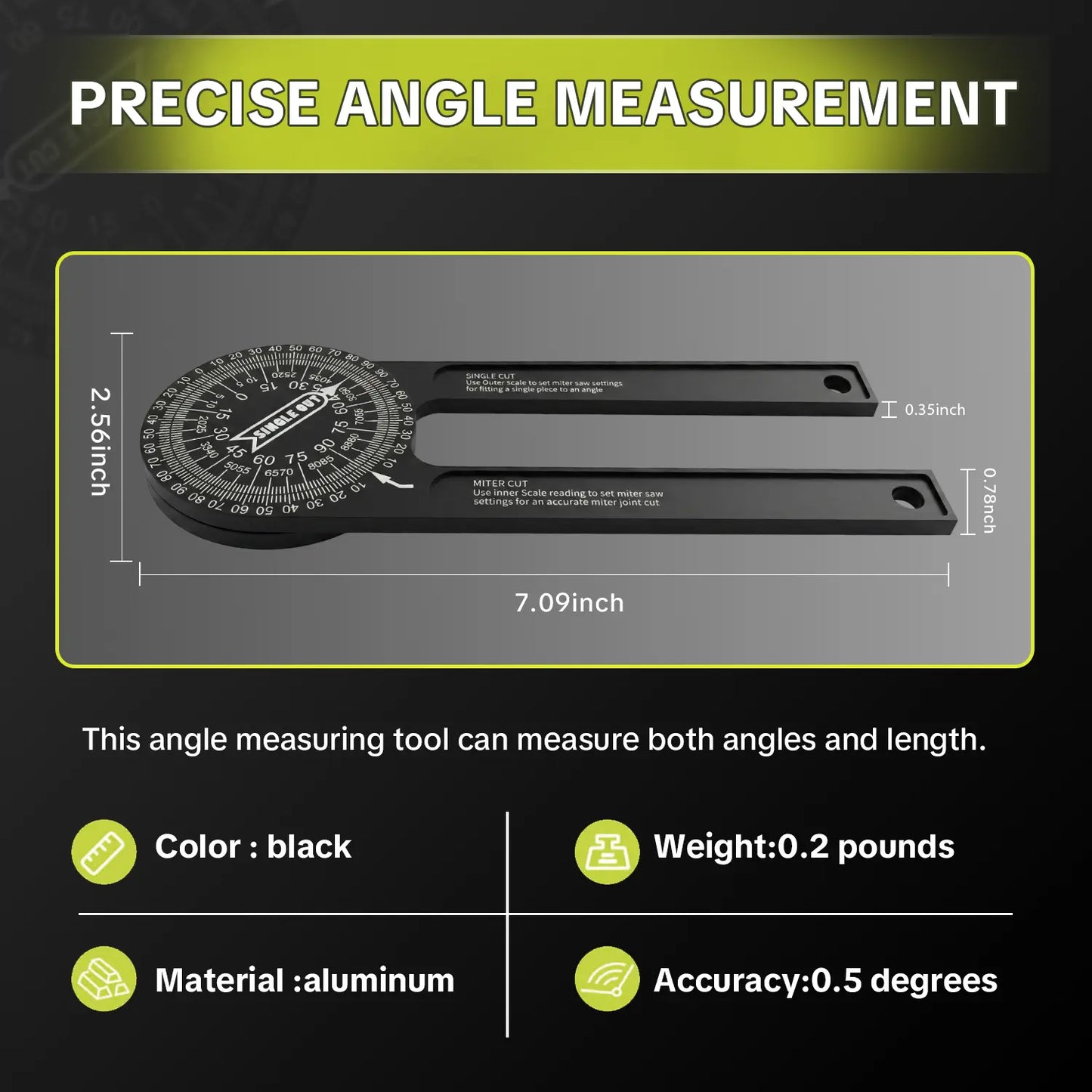 🔥Limited Time 49% OFF | Aluminum 7-Inch Angle Finder with Laser Scales
