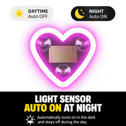 Solar Heart Neon Light for Cars - Multi-Mode & Stylish
