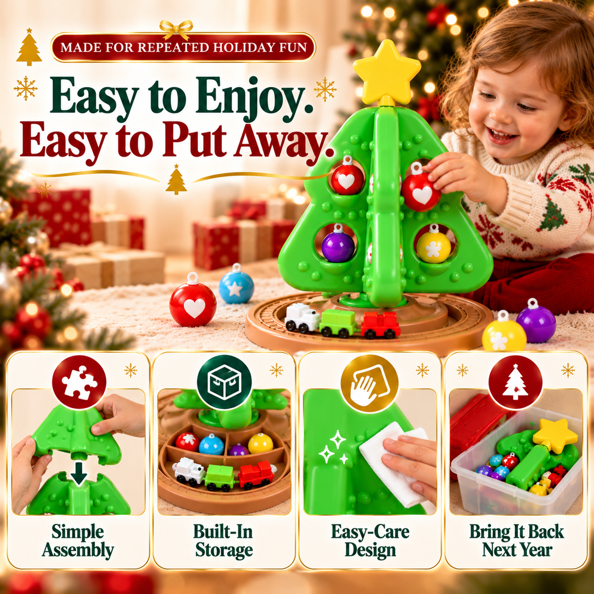 🎄🎁 My First Christmas Tree | Toddler Decorating Toy Set with Ornaments & Mini Train 🚂