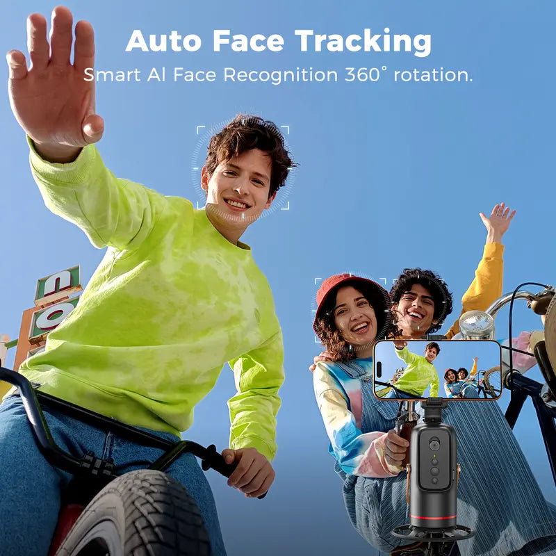 Auto Face Tracking Tripod for Smartphones & Cellphones - Gesture Control, 360-Degree Camera Mount Selfie Accessories