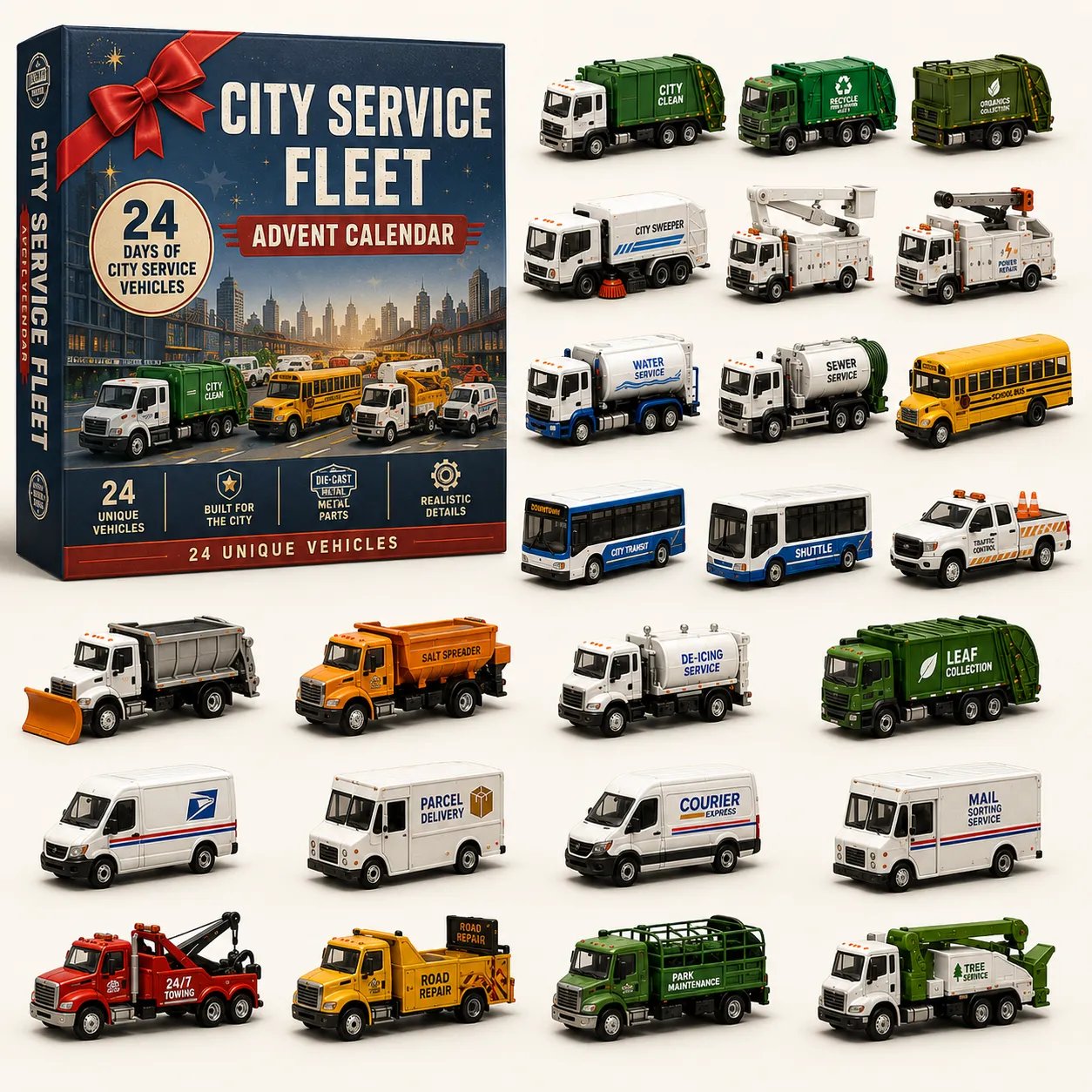 🚒 24-Day Vehicle Advent Calendar – Build A New Fleet Every Morning Before Christmas