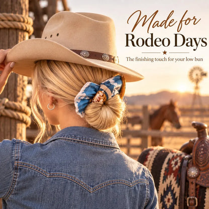 🤠 Western Print Low-Bun Hair Bow | Easy Everyday Hair Accessory for Country Concerts, Rodeo Days & Casual Looks 🤎