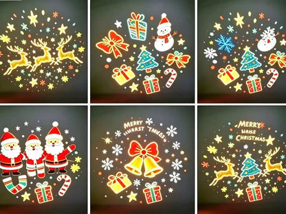 2026 New USB Plug-In Christmas Projector Night Light, 6+ Holiday Pattern Ceiling Lamp, Warm LED Christmas Tree Room Decor for Bedroom, Party & Holiday Gifts